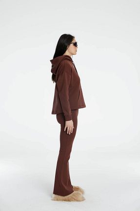 سوئیشرت قهوه ای زنانه ساده Bassigue - کد 845422918