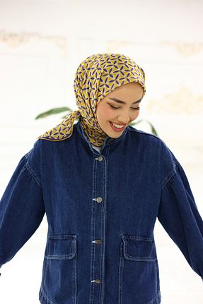 روسری زرد پنبه ای Silk Home - کد 845427682