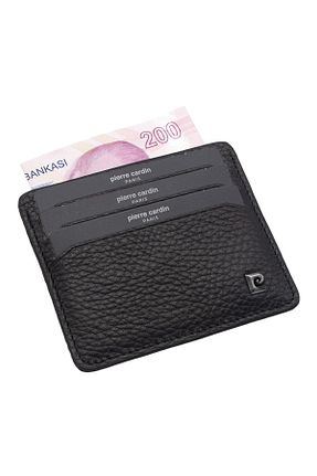 جا کارتی مشکی زنانه چرم خالص Pierre Cardin - کد 845495589