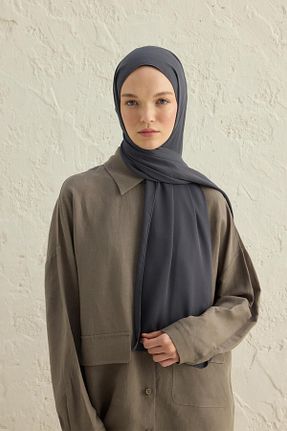 شال طوسی زنانه کرپ Qef - کد 844764680