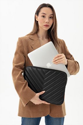 کیف لپ تاپ و مدارک مشکی زنانه چرم مصنوعی Sevinç Çanta - کد 337047223