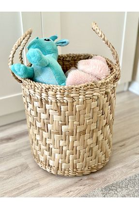 سبد لباس قهوه ای حصیر AFRALYAHOME - کد 775430904