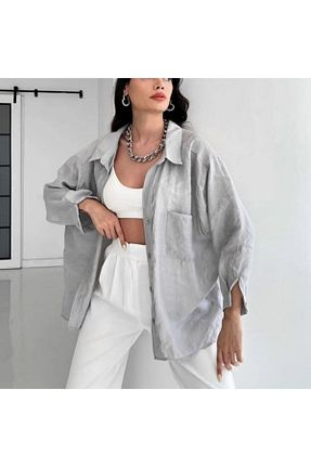 پیراهن طوسی زنانه اورسایز SEVENLINE - کد 836328990