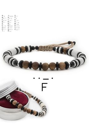 دستبند جواهر قهوه ای زنانه سنگ طبیعی morsecodesign - کد 669948041