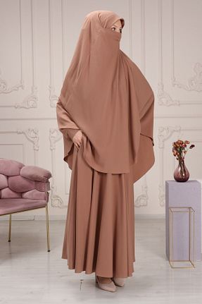 کلاه و ابایا قهوه ای زنانه بافتنی Genel Markalar - کد 748855426