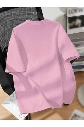 تیشرت صورتی زنانه اورسایز Revasser - کد 845578900