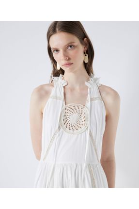 لباس سفید زنانه بافتنی رگولار کد 827340730