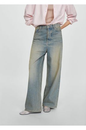 شلوار جین آبی زنانه پاچه رگولار استاندارد کد 820252166