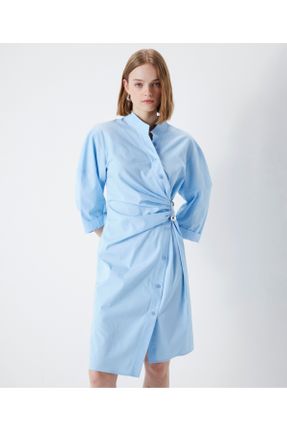 لباس آبی زنانه بافتنی آسیمتریک کد 798218601