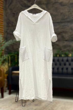 لباس سفید زنانه بافتنی آستین-بلند کد 761803352