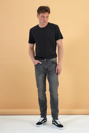 شلوار جین طوسی مردانه فاق بلند جین استاندارد کد 827705146