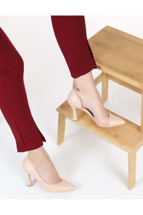 کفش کلاسیک بژ زنانه چرم مصنوعی پاشنه کوتاه ( 4 - 1 cm ) پاشنه ساده کد 265135042