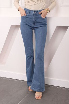 شلوار جین آبی زنانه فاق بلند جین استاندارد کد 835707469