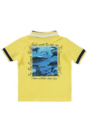 تی شرت زرد بچه گانه رگولار پنبه - پلی استر کد 827691365