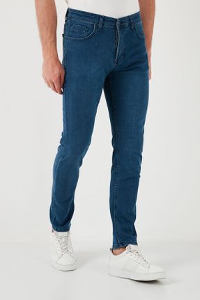 شلوار جین آبی مردانه پاچه تنگ فاق بلند کد 827500385