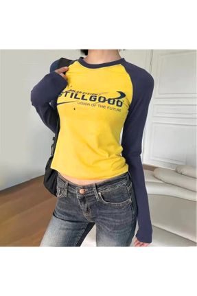 تی شرت زرد زنانه رگولار کد 757168340