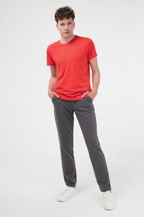 تی شرت قرمز مردانه رگولار یقه گرد تکی جوان کد 262561270