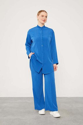ست بالاتنه و پائین تنه حجاب سرمه ای زنانه اورسایز Levidor - کد 845394308