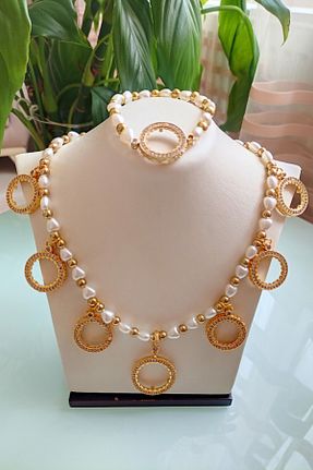 گردنبند جواهر رنگی زنانه مروارید TwinsCollection - کد 845397930