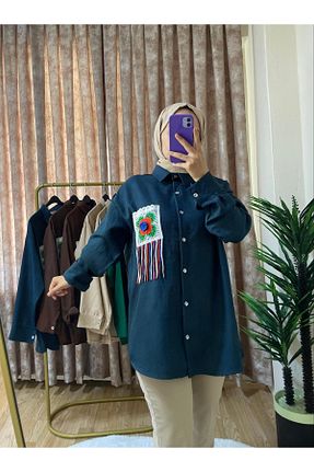 پیراهن حجاب آبی زنانه اسلیم tesettürmoda - کد 845428617