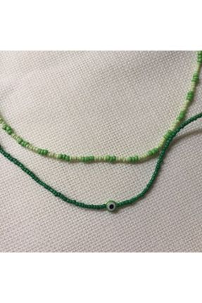 گردنبند جواهر سبز زنانه منجوق کد 96339620