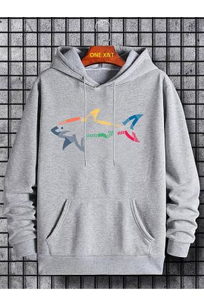 سوئیشرت طوسی زنانه چاپی Hunors Sportswear & Company - کد 845444726