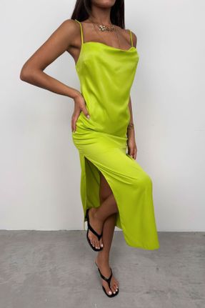 لباس سبز زنانه بافتنی رگولار بند دار کد 831406186
