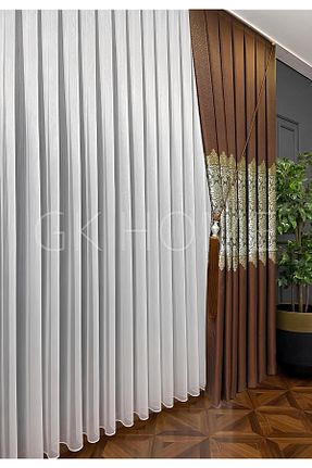 پرده زمینه نارنجی ساتن SAYDEMİR HOME - کد 845469979