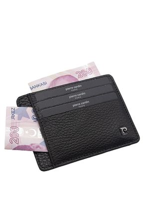 جا کارتی مشکی زنانه چرم خالص Pierre Cardin - کد 845496247