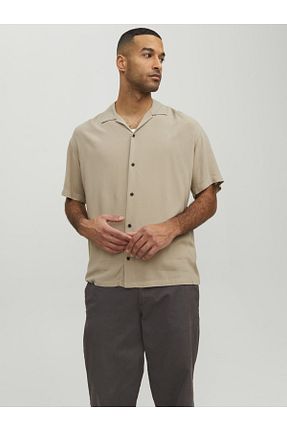 پیراهن بژ مردانه یقه پیراهنی Jack & Jones - کد 845500546