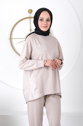 تونیک حجاب بژ زنانه بافتنی MASSİMO DONNA - کد 845525443