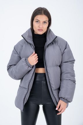 کاپشن طوسی زنانه رگولار Polo State - کد 392657317
