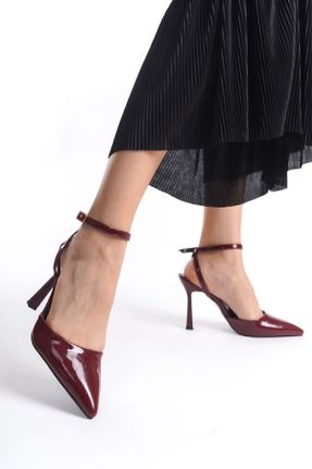 کفش پاشنه بلند کلاسیک زرشکی زنانه چرم مصنوعی پاشنه نازک پاشنه بلند ( +10 cm) کد 794501420