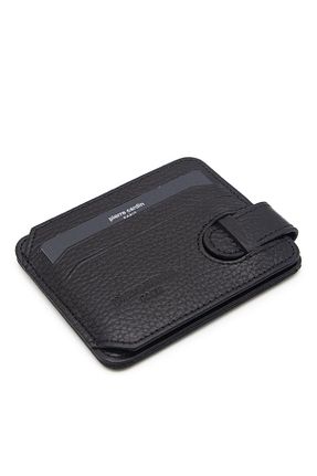 جا کارتی مشکی زنانه چرم خالص Pierre Cardin - کد 838407069