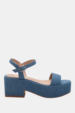 صندل آبی زنانه پاشنه پلت فرم پاشنه متوسط ( 5 - 9 cm ) کد 839658167