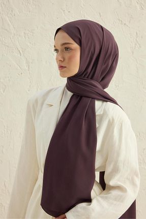 شال بنفش زنانه کرپ Qef - کد 844764511