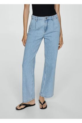 شلوار جین آبی زنانه پاچه رگولار استاندارد کد 834499221