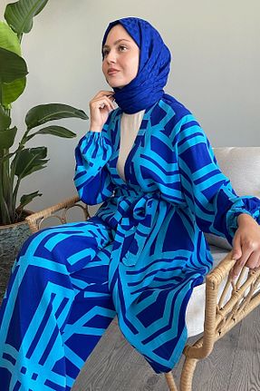 ست بالاتنه و پائین تنه حجاب سرمه ای زنانه رگولار InStyle - کد 839483340