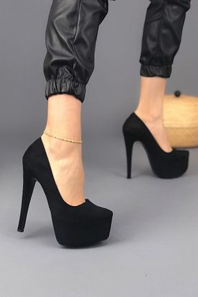 کفش پاشنه بلند کلاسیک مشکی زنانه چرم مصنوعی Ayakkabı Ateşi - کد 84496833