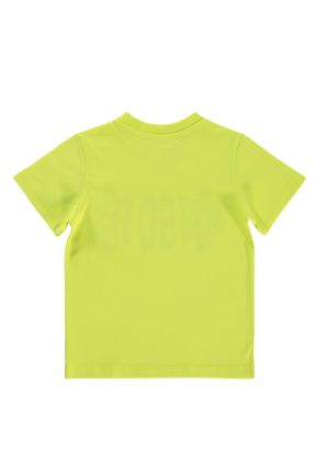 تی شرت زرد بچه گانه رگولار یقه گرد تکی کد 820217755