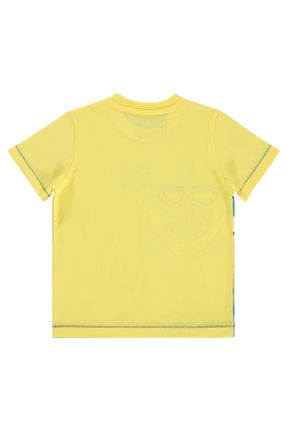 تی شرت زرد بچه گانه رگولار یقه گرد تکی کد 820216170
