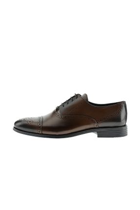 کفش کلاسیک قهوه ای مردانه چرم طبیعی پاشنه کوتاه ( 4 - 1 cm ) پاشنه نازک کد 749099898