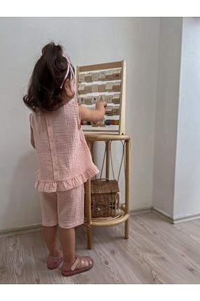 ست بالاتنه و پائین تنه صورتی بچه گانه بافتنی Mehnurs Store - کد 818844457