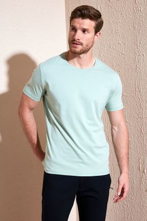 تی شرت سبز مردانه اسلیم فیت یقه گرد بیسیک کد 828927220