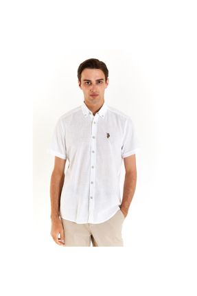پیراهن سفید مردانه رگولار یقه پیراهنی کد 815790606
