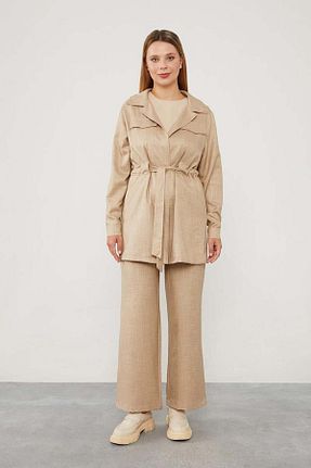 ست بالاتنه و پائین تنه حجاب طوسی زنانه گشاد Levidor - کد 845339836