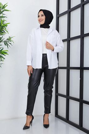 شلوار مشکی زنانه چرم مصنوعی Tesettür Diyarı - کد 845338181