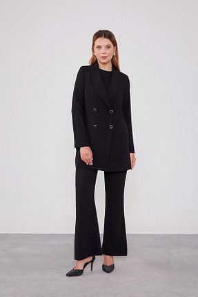 ست بالاتنه و پائین تنه حجاب مشکی زنانه Blazer Levidor - کد 845340059