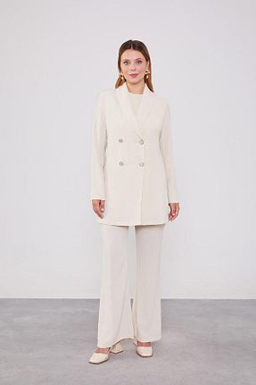 ست بالاتنه و پائین تنه حجاب طوسی زنانه Blazer Levidor - کد 845340153
