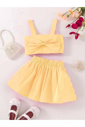 ست بالاتنه و پائین تنه زرد بچه گانه بافت ASIA GİYİM - کد 826258269